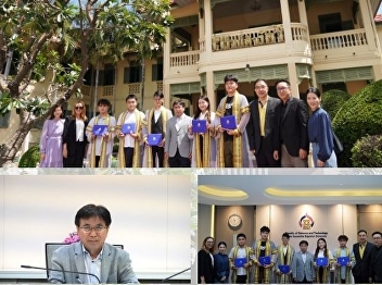 Asst. Prof. Dr. Anat T้apinta
congratulates Chinese students on their
graduation in the academic year 2023.